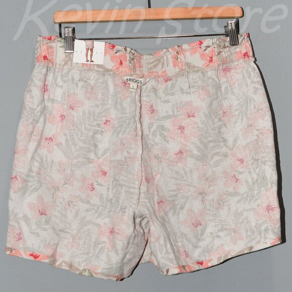 Pink  - Briggs Ladies’ Linen‎ Blend Short - Picture 3 of 5